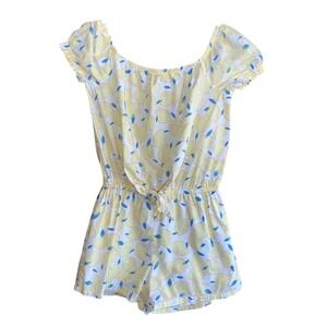 GAP Kids Lemon Print Romper Tie Front‎ Yellow White Size S